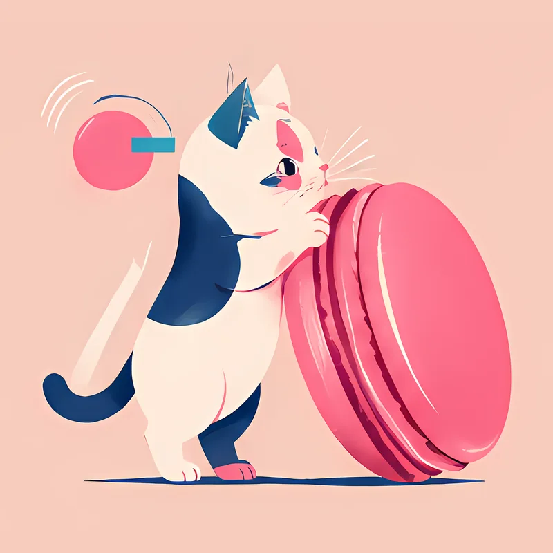 Cats & Macarons: Pop Accent illustration