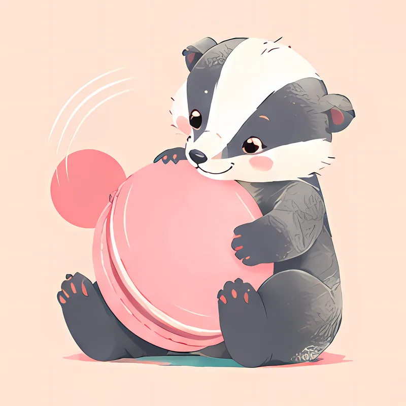 Forest Friends & Macarons: Badger Edition illustration 3