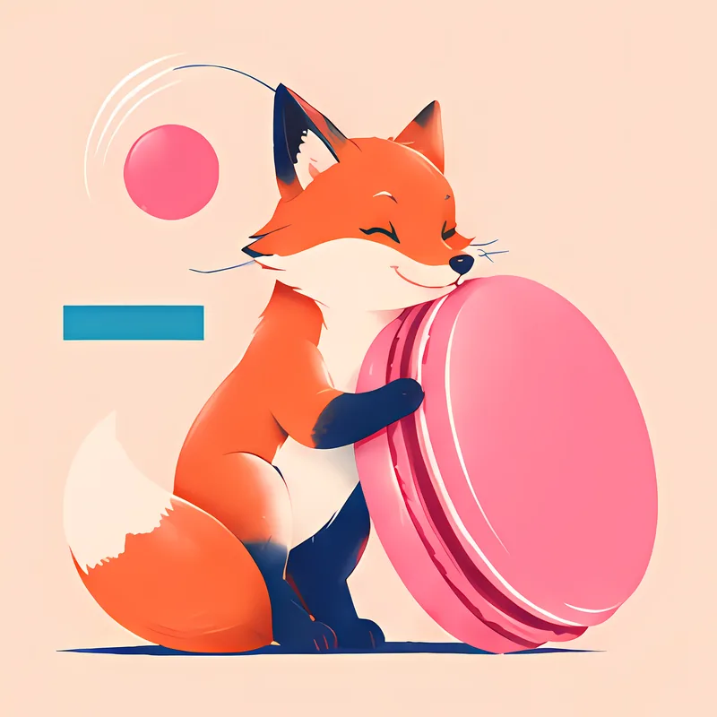 Forest Friends & Macarons illustration