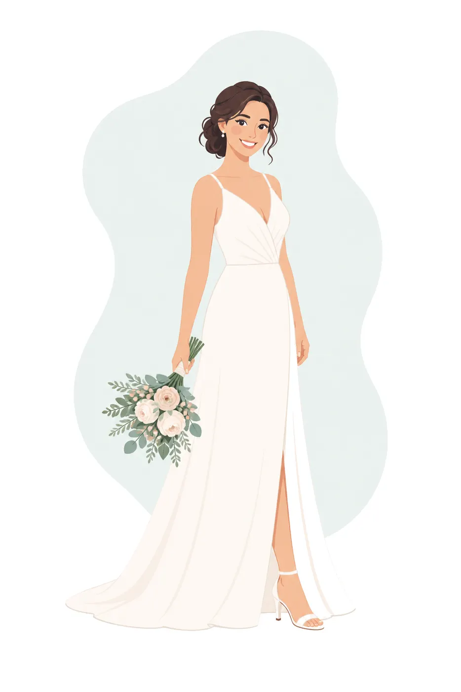 Bouquet Portrait, Flat style