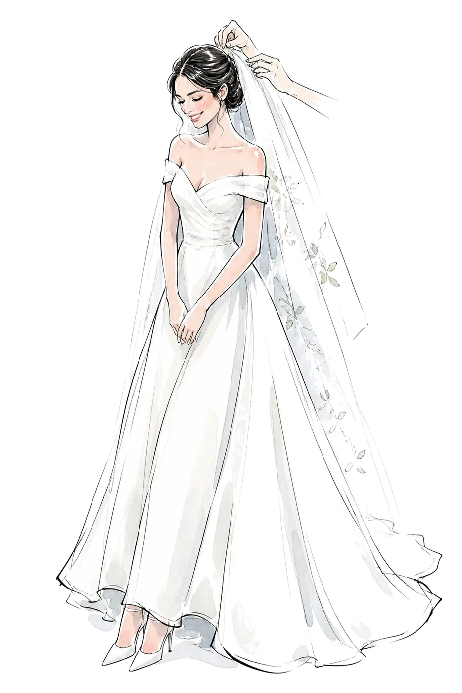 Veil Being Placed, Fashion style