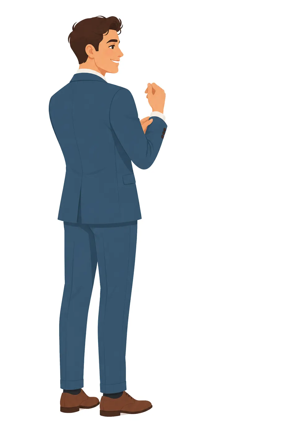 Groom, Back View, Graphical style
