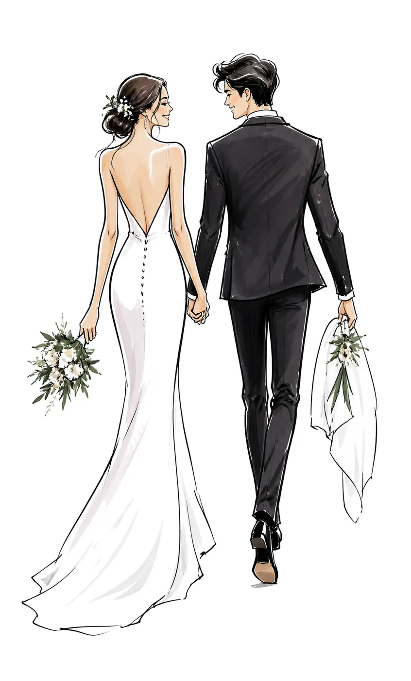 Couple, Back View, Fashion style