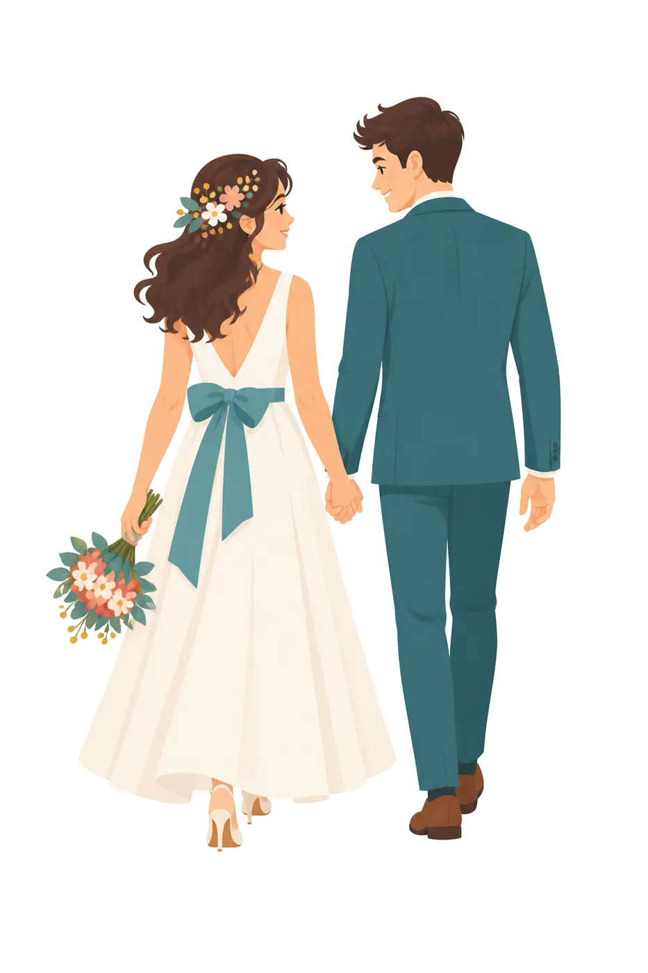 Couple, Back View, Graphical style
