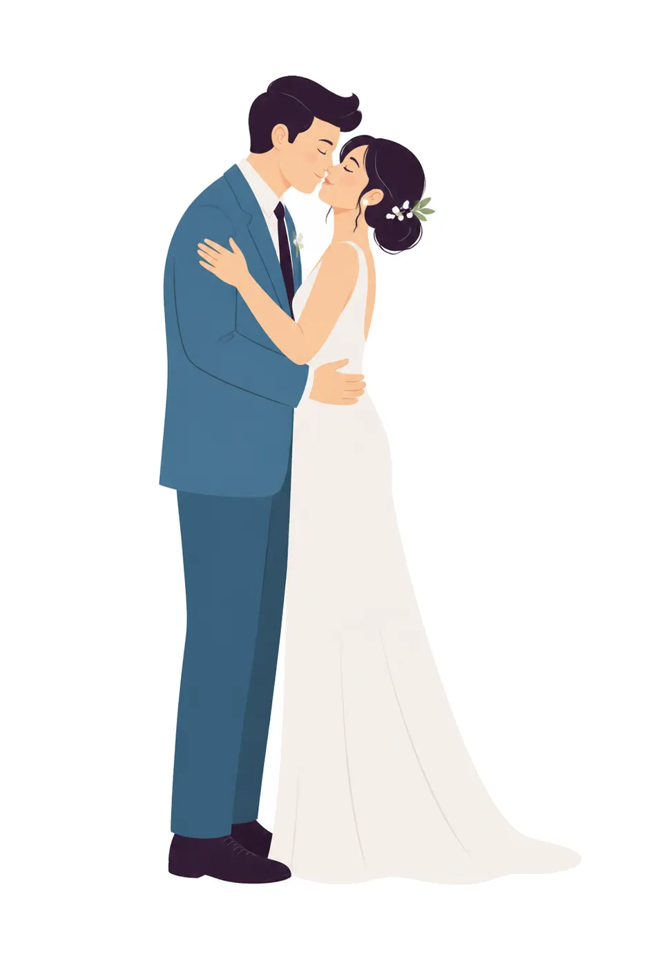 First Kiss, Full Figure, Flat style