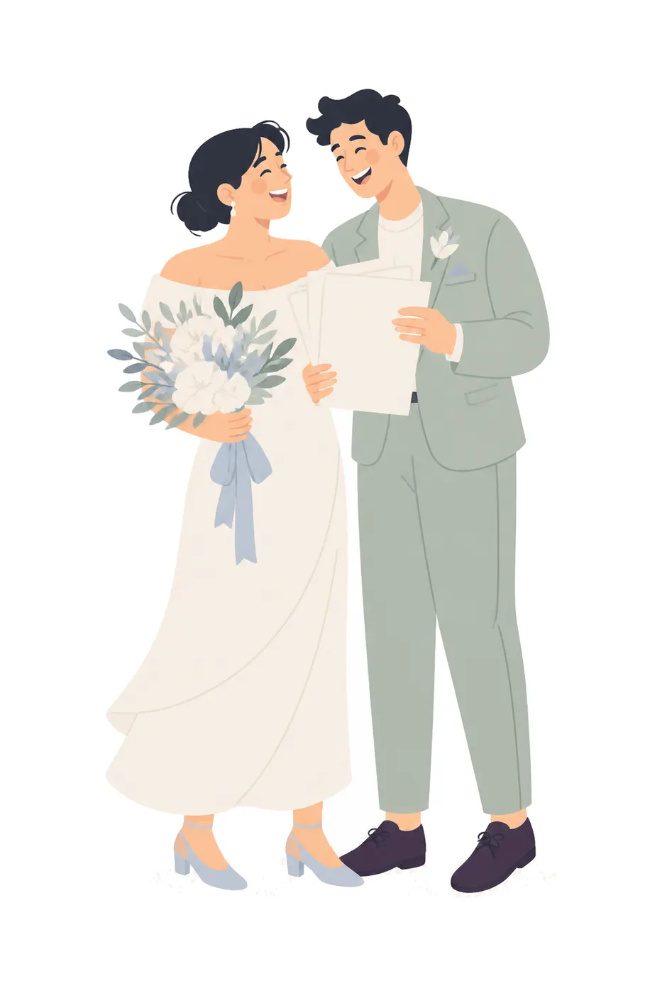 Shared Bouquet Laugh, Flat style