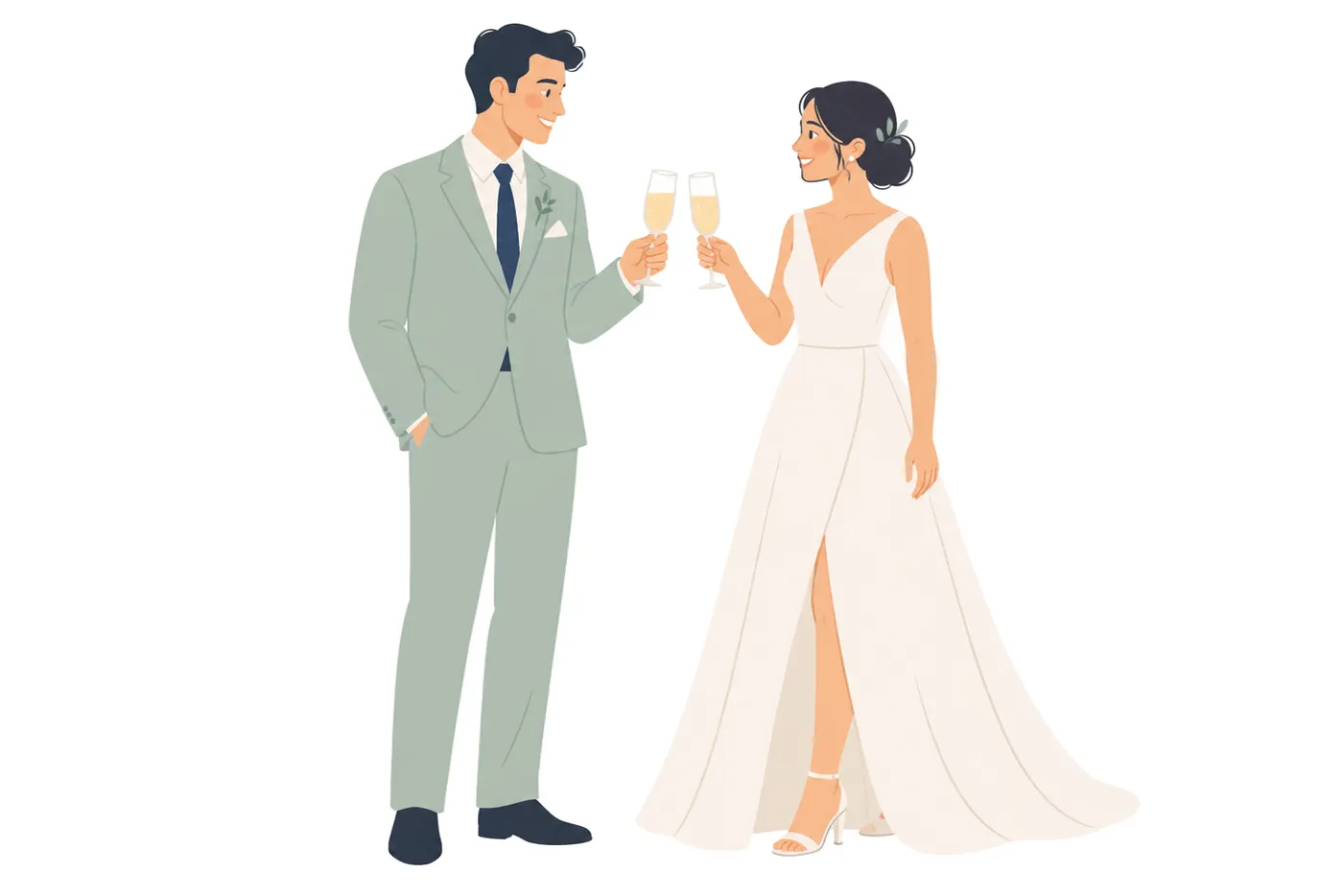 Champagne Toast, Flat style