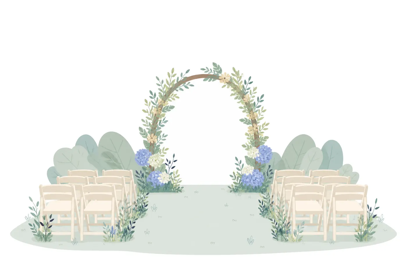 Garden Ceremony Arch, Flat style