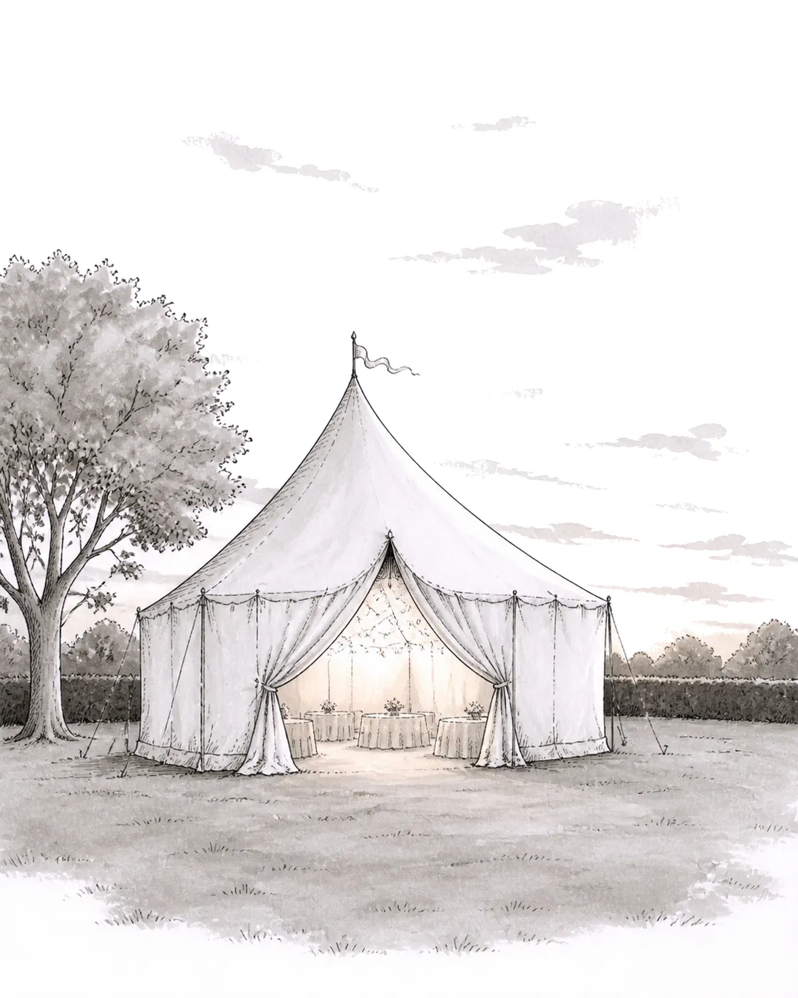 Marquee at Dusk, Curiosa style