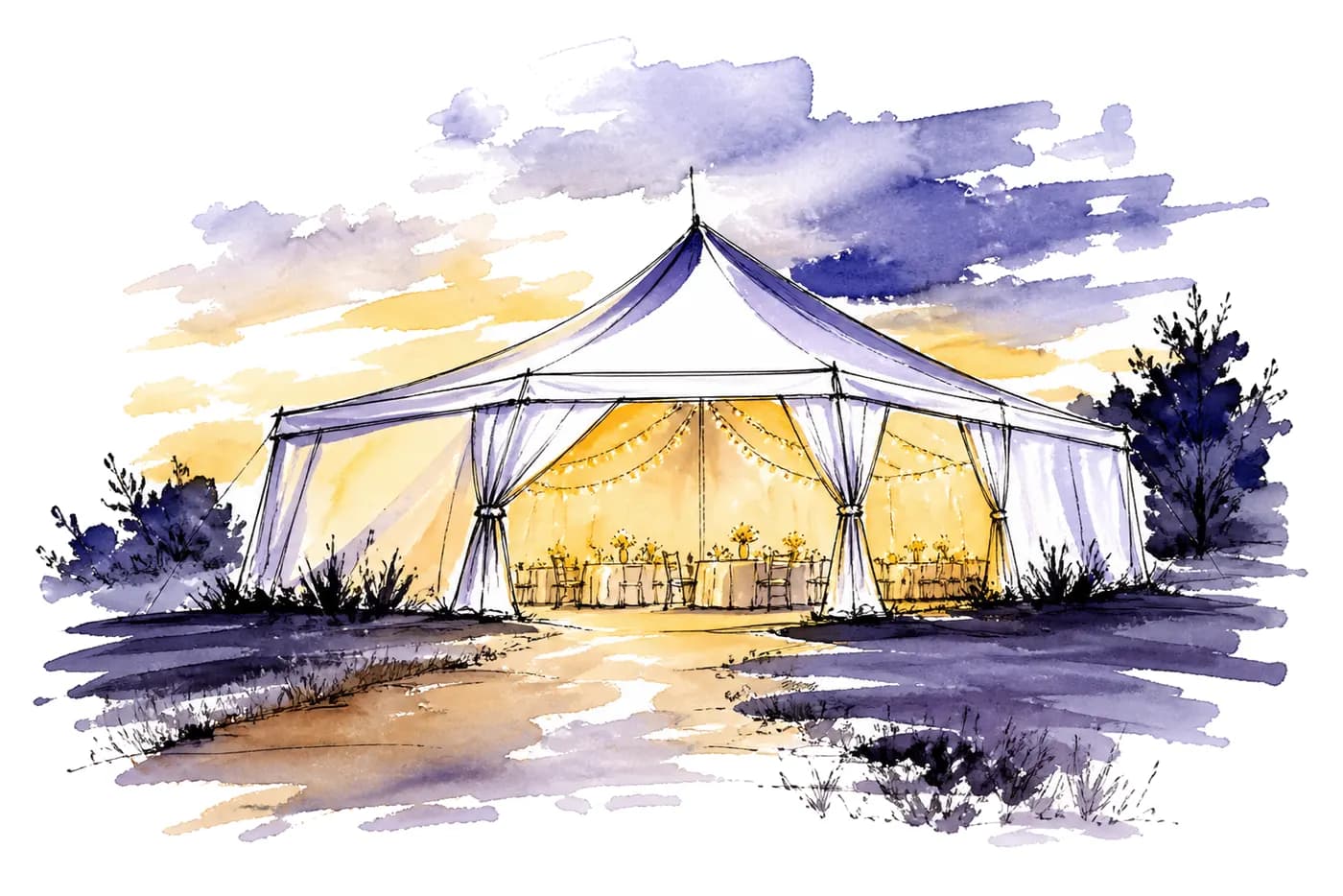 Marquee at Dusk, Fashion style