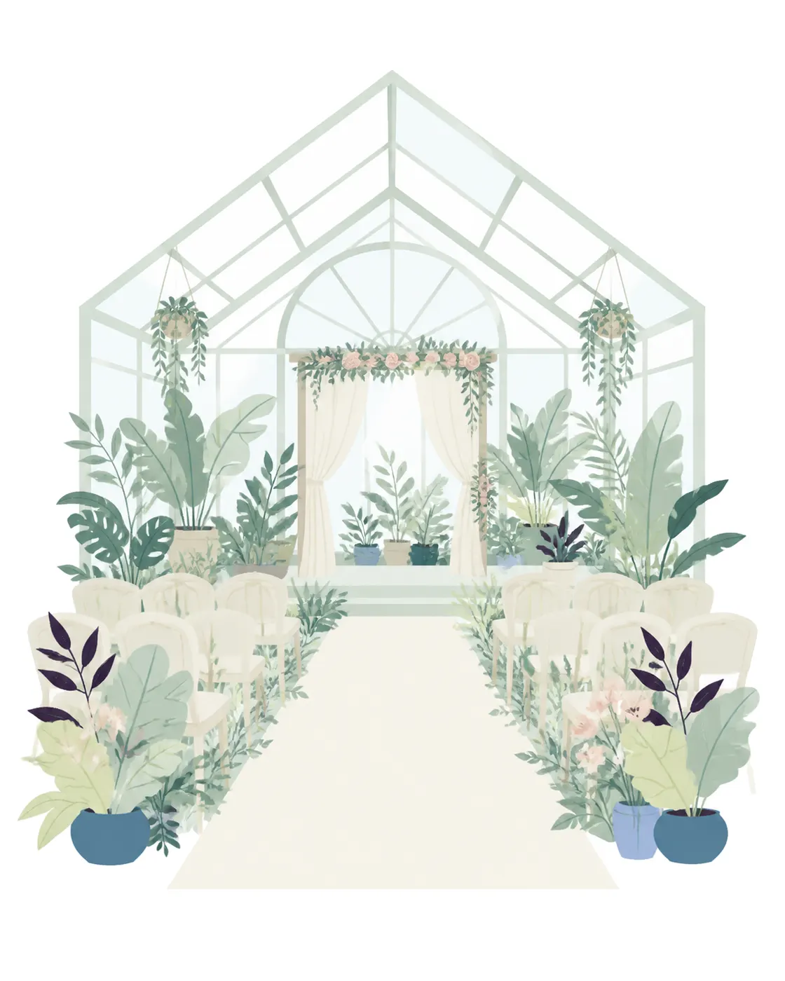 Glasshouse Wedding, Flat style
