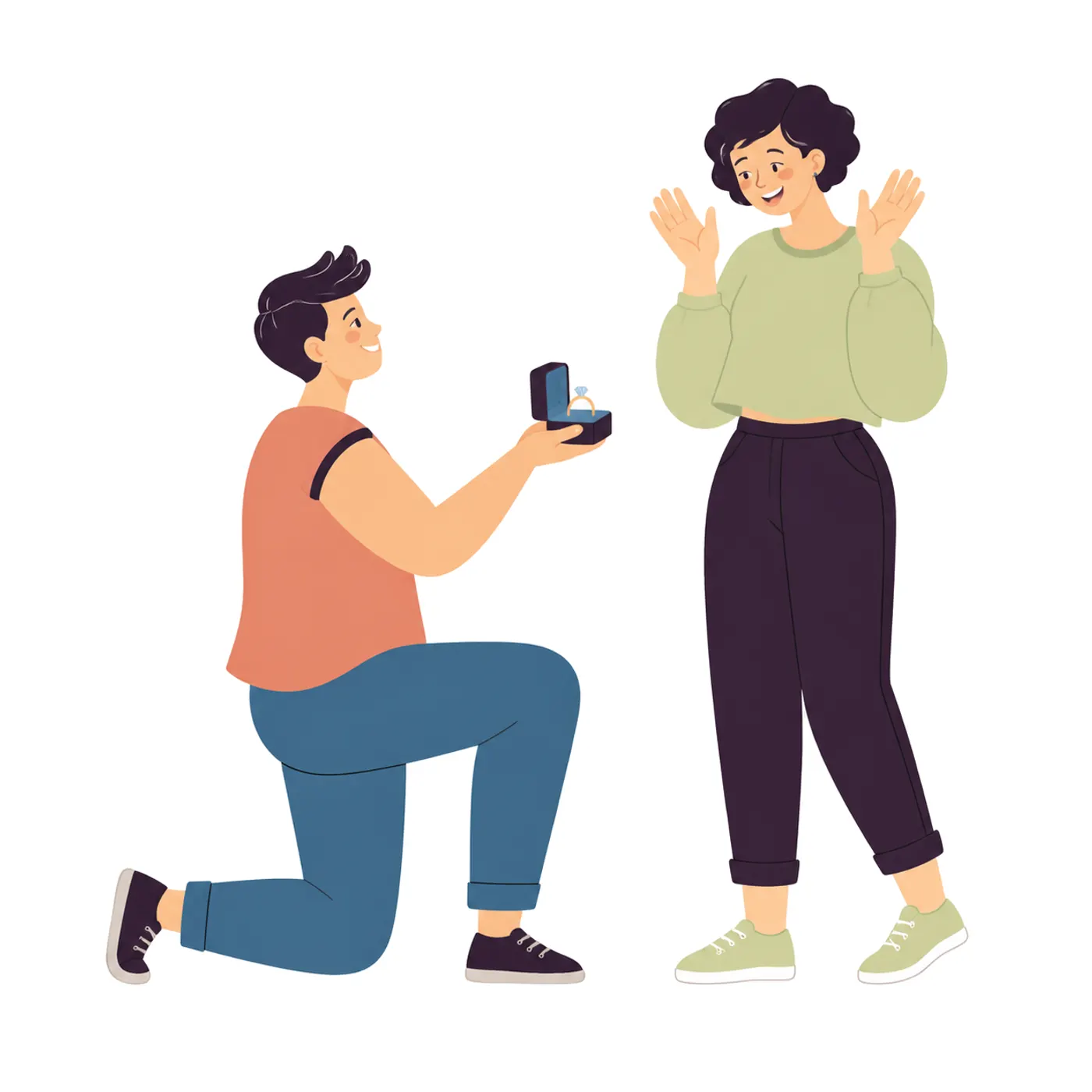 The Proposal Kneel, Flat style