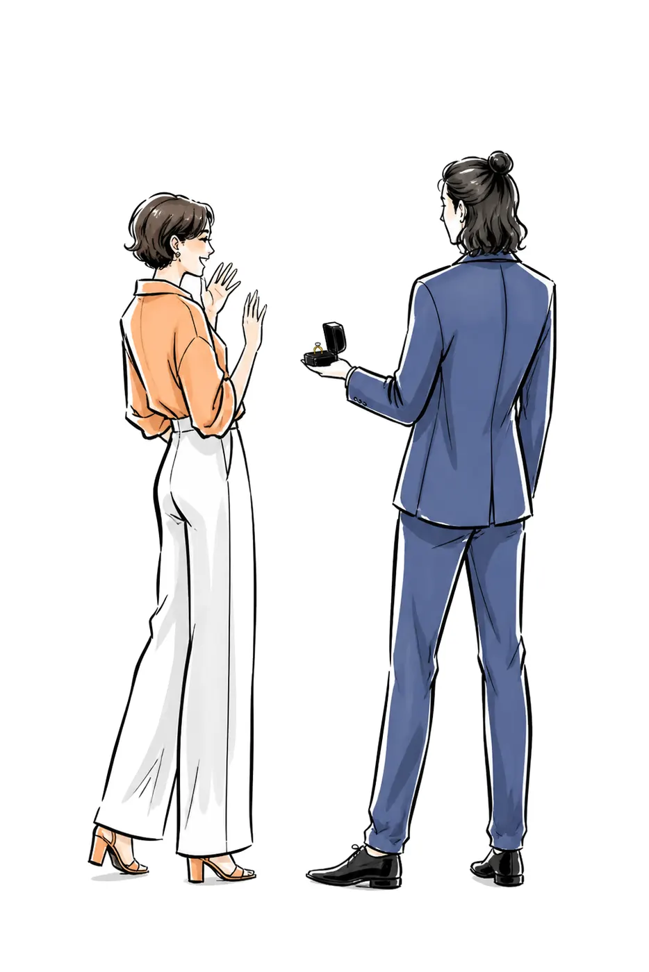 Proposal, Back View, Fashion style