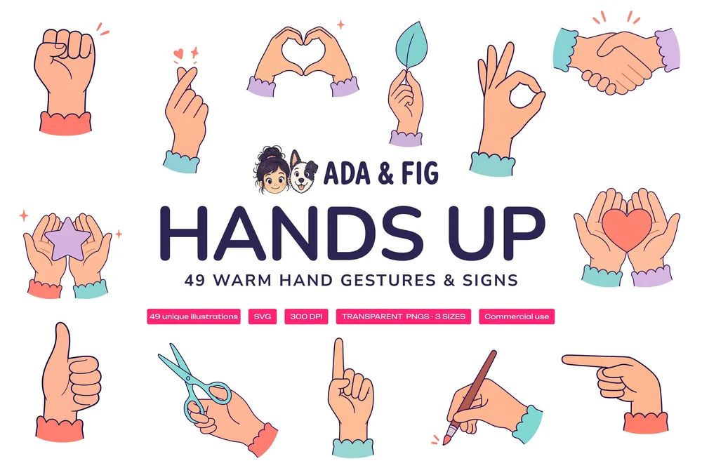 Hands Up illustration collection cover